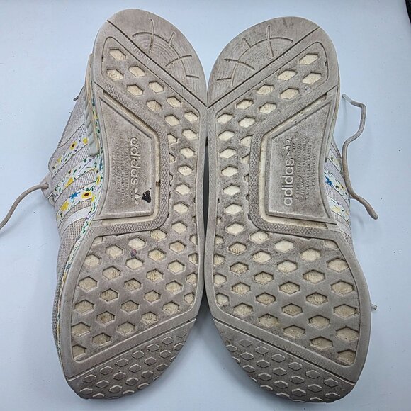Adidas NMD R1 Girls Size 3 White Floral Athletic Shoes School Walking Outdoors - Picture 8 of 13